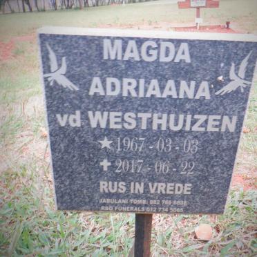 WESTHUIZEN Magda Adriaana, v.d. 1967-2017
