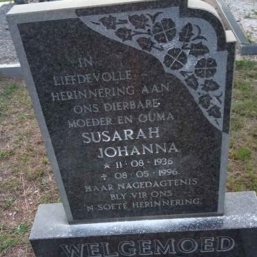 WELGEMOED Susarah Johanna 1936-1996