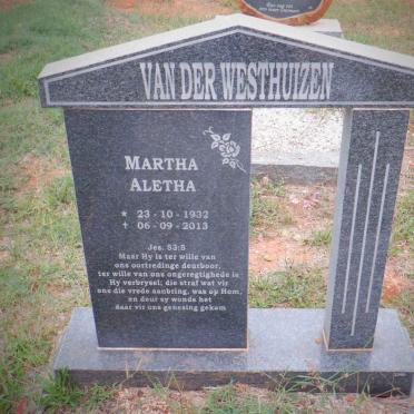 WESTHUIZEN Martha Aletha, van der 1932-2013