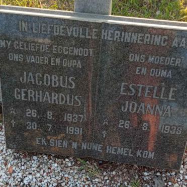 ? Jacobus Gerhardus 1937-1991 &amp; Estelle Joanna 1938-