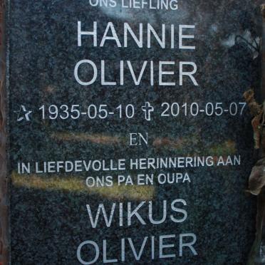 OLIVIER Wikus 1926-2012 &amp; Hannie 1935-2010
