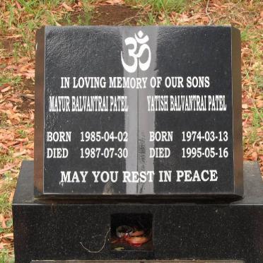 PATEL Mayur Balvantrai 1985-1987 :: PATEL  Yatish Balvantrai 1974-1995