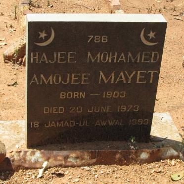 MAYET Hajee Mohamed Amojee 1903-1973