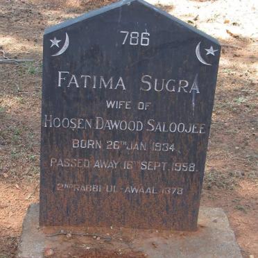 SALOOJEE Fatima Sugra 1934-1958