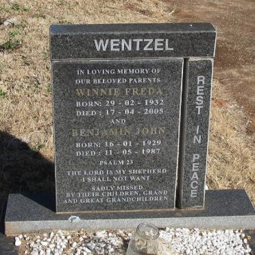 WENTZEL Benjamin John 1929-1987 &amp; Winnie Freda 1932-2005