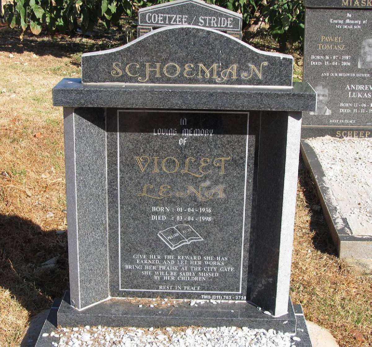 SCHOEMAN Violet Lena 1936-1998