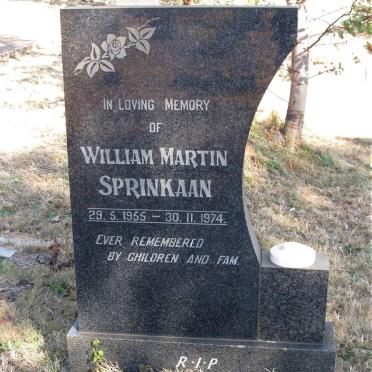 SPRINKAAN William Martin 1955-1974