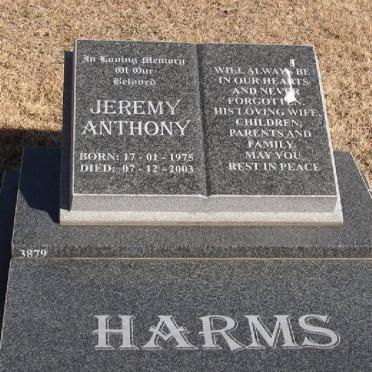 HARMS Jeremy Anthony 1975-2003