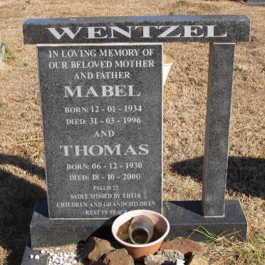 WENTZEL Thomas 1930-2000 &amp; Mabel 1934-1996