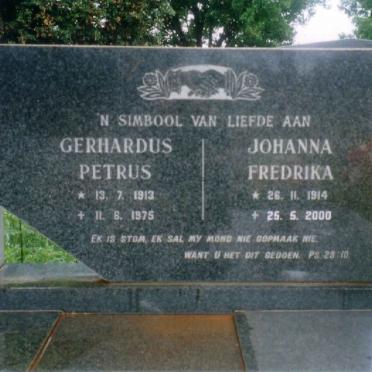 BADENHORST Gerhardus  Petrus 1913-1975 &amp; Johanna Fredrika Kruger SCHOEMAN 1914-2000