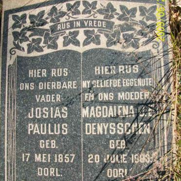 DENYSSCHEN Josias Paulus 1857-1945 &amp; Magdalena J.E. 1883-1956