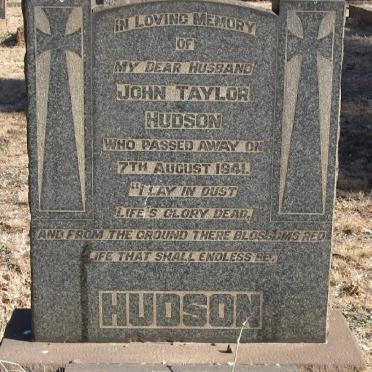 HUDSON John Taylor -1941 &amp; Martha 1878-1963