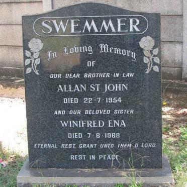 SWEMMER Allan St. John -1954 &amp; Winifred Ena -1968