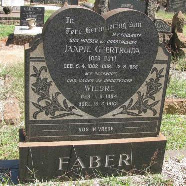 FABER Wiebre 1884-1963 &amp; Jaapje Geertruida BOT 1882-1955