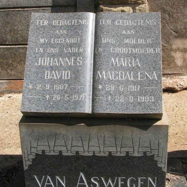 ASWEGEN Johannes David, van 1907-1971 &amp; Maria Magdalena 1917-1983