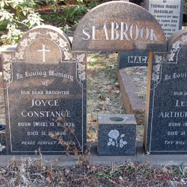 SEABROOK Leslie Arthur James 1932-1956 &amp; Joyce Constance WIDD 1935-1956