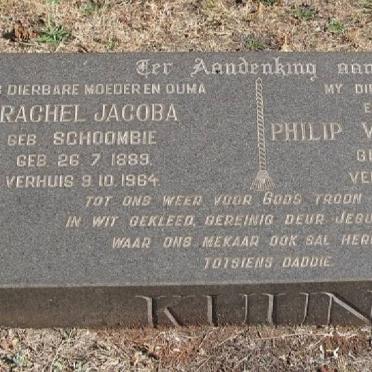 KUUN Philip Willem Hendrik 1880-1957 &amp; Rachel Jacoba SCHOOMBIE 1889-1964