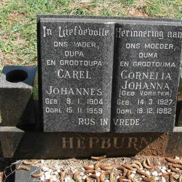 HEPBURN Carel Johannes 1904-1959 &amp; Cornelia Johanna VORSTER 1927-1982