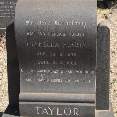 TAYLOR Isabella Maria 1879-1958