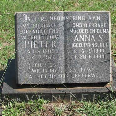 VENTER Pieter 1905-1976 &amp; Anna S. PRINSLOO 1903-1994