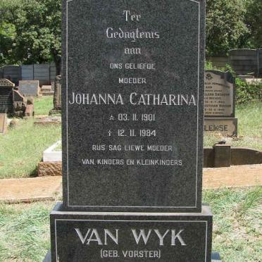 WYK Johanna Catharina, van nee VORSTER 1901-1984