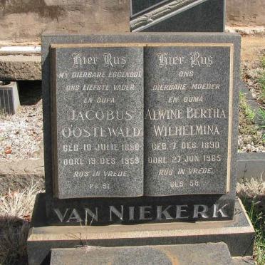 NIEKERK Jacobus Oostewald, van 1890-1959&amp; Alwine Bertha Wilhelmina 1890-1965