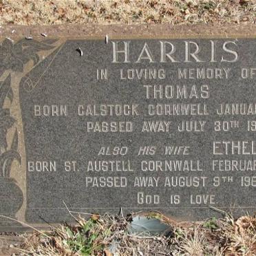 HARRIS Thomas 1881-1931 &amp; Ethel 1885-1966