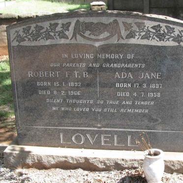 LOVELL Robert F.T.B. 1892-1966 &amp; Ada Jane 1897-1958