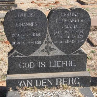 BERG Paulus Johannes, van den 1866-1935 &amp; Gertina Petronella Jacoba SCHEEPERS 1871-1942