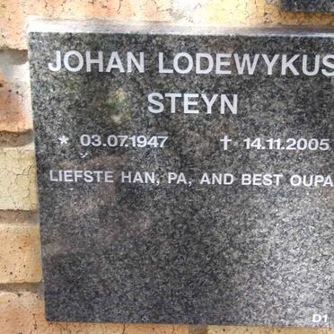 STEYN Johan Lodewykus 1947-2005