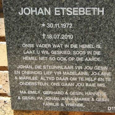 ETSEBETH Johan 1972-2010