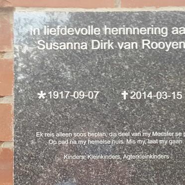 ROOYEN Susanna Dirk, van 1917-2014