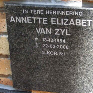 ZYL Annette Elizabeth, van 1954-2008