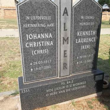 ALMER Kenneth Laurence 1917-2001 &amp; Johanna Christina 1917-2001