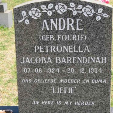 ANDRÉ Petronella Jacoba Barendinah nee FOURIE 1924-1994