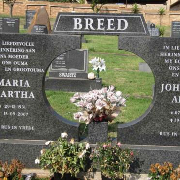 BREED Johannes Adam 1928-2000 &amp; Maria Martha 1931-2007