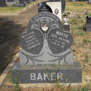 BAKER Martie nee PAXTON 1967-1991