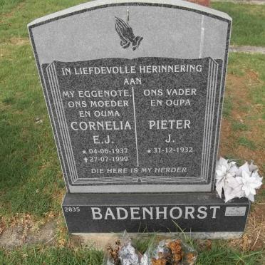 BADENHORST Pieter J. 1932- &amp; Cornelia E.J. 1937-1999