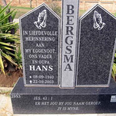 BERGSMA Hans 1940-2003