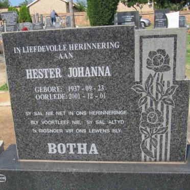BOTHA Hester Johanna 1937-2001