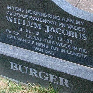 BURGER Willem Jacobus 1915-1996