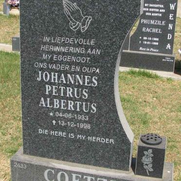 COETZEE Johannes Petrus Albertus 1933-1998