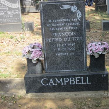 CAMPBELL Francois Petrus du Toit 1949-1990