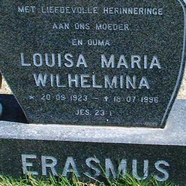 ERASMUS Louisa Maria Wilhelmina 1923-1996
