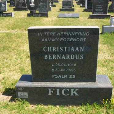 FICK Christiaan Bernardus 1918-1995
