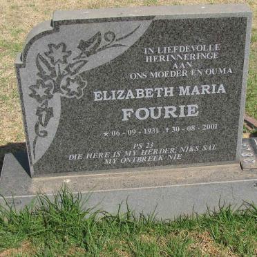 FOURIE Elizabeth Maria 1931-2001