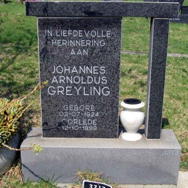 GREYLING Johannes Arnoldus 1924-1999