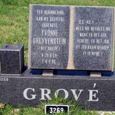 GREYVENSTEIN Yvonne nee GROVÉ 1959-1986