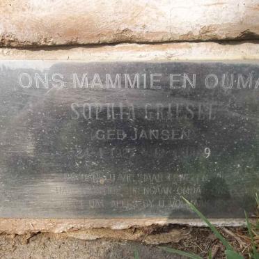GRIESEL Sophia nee JANSEN 192?-1999