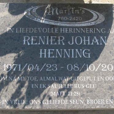 HENNING Renier Johan 1971-2009